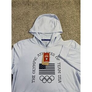 Nike Team USA‎ Restore Men's Dri-FIT Yoga Lightweight Hoodie Light Blue Size Med